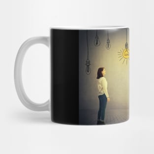 suspended light bulbs Mug